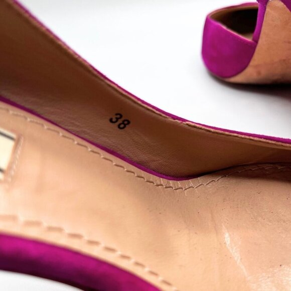 BY MALENE BIRGER PAX FUCHSIA PINK SUEDE D'ORSAY HEELS PUMPS - 38 (8) - Picture 11 of 13